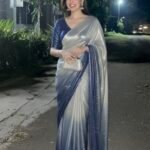 aesthetic blue and silver saree