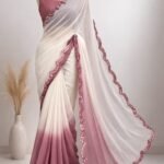 white & pink saree 💖