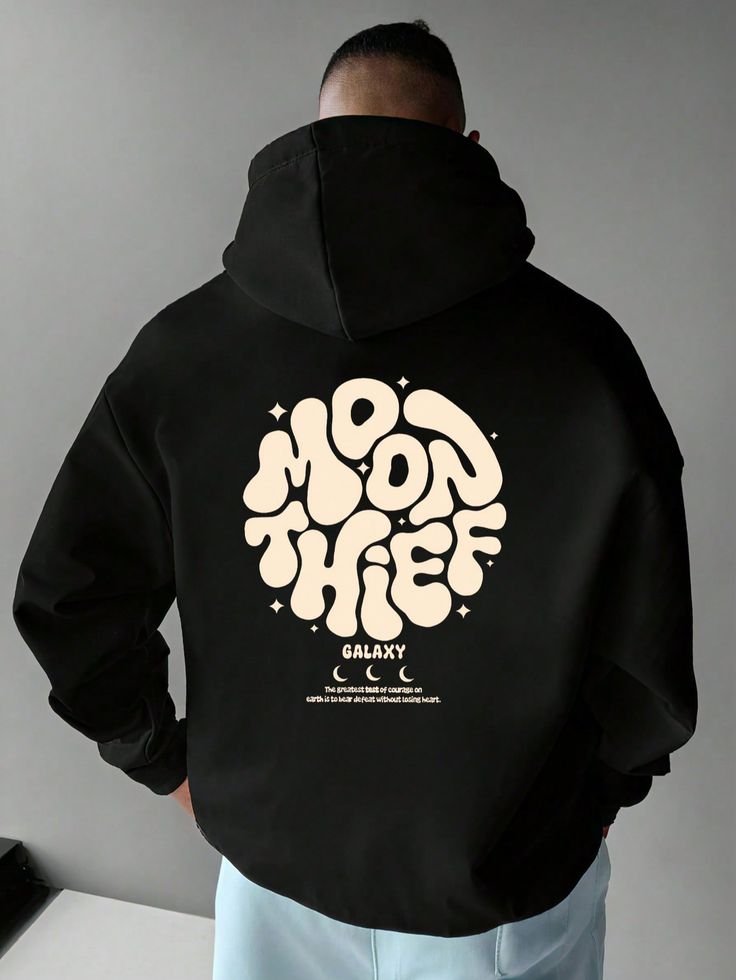 Plus Size Men's Fashionable Slogan Graphic Casual…